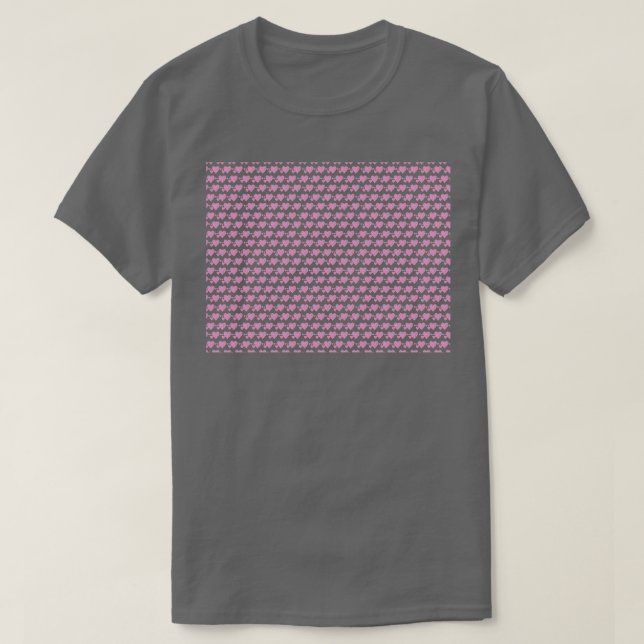 Heart shape pattern pink colour small object crack T-Shirt (Design Front)
