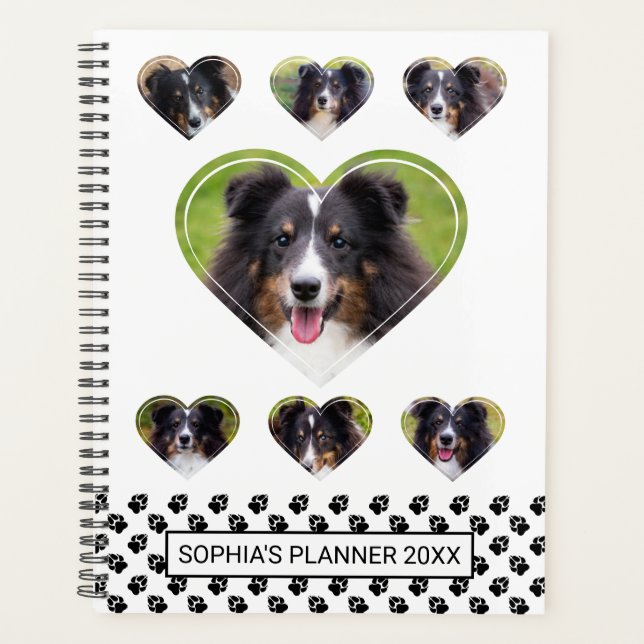Heart Shape Pet Photo Templates And Paws & Text Planner (Front)