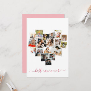 Heart Shape Photo Collage Mother's Day Card