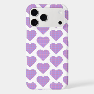Heart Shape Plaid Purple Pink iPhone Case