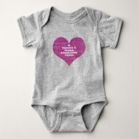Heart Shape Production Pink Grid Baby One-Piece