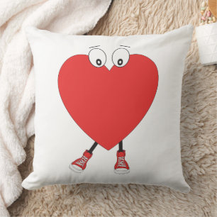 Heart Shape Red Cute Love Character Design Cushion