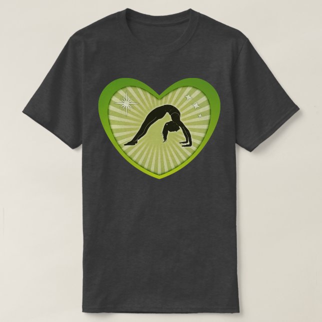 Heart Shape Stretching Yoga Pose T-Shirt (Design Front)