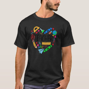 Heart Shape Teacher Back To School Graphic Tees Fo