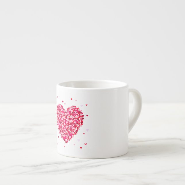 Heart Shape Valentines Day Love Gift Espresso Cup (Front Right)