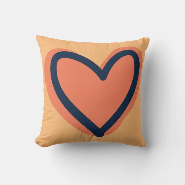 Heart shape watercolor cushion (Front)