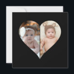 Heart Shaped 2 Photo Collage Announcement<br><div class="desc">This Custom Heart Shaped Photo design beautifully arranges your favourite memories into the shape of a heart, symbolising love and connection. Perfect for special occasions like anniversaries, weddings, or Valentine's Day, this design highlights your cherished moments meaningfully and artfully. Its unique layout creates a visually captivating keepsake, ideal for gifting...</div>