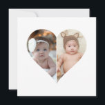 Heart Shaped 2 Photo Collage Announcement<br><div class="desc">This Custom Heart Shaped Photo design beautifully arranges your favourite memories into the shape of a heart, symbolising love and connection. Perfect for special occasions like anniversaries, weddings, or Valentine's Day, this design highlights your cherished moments meaningfully and artfully. Its unique layout creates a visually captivating keepsake, ideal for gifting...</div>