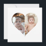 Heart Shaped 2 Photo Collage Announcement<br><div class="desc">This Custom Heart Shaped Photo design beautifully arranges your favourite memories into the shape of a heart, symbolising love and connection. Perfect for special occasions like anniversaries, weddings, or Valentine's Day, this design highlights your cherished moments meaningfully and artfully. Its unique layout creates a visually captivating keepsake, ideal for gifting...</div>