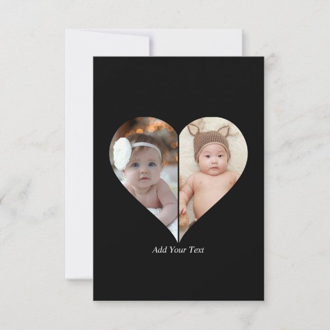 Heart Shaped 2 Photo Collage Card (Front)