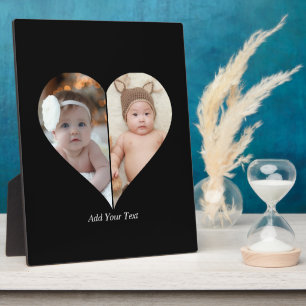 Heart Shaped 2 Photo Collage Plaque