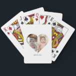 Heart Shaped 2 Photo Collage Playing Cards<br><div class="desc">This Custom Heart Shaped Photo design beautifully arranges your favourite memories into the shape of a heart, symbolising love and connection. Perfect for special occasions like anniversaries, weddings, or Valentine's Day, this design highlights your cherished moments meaningfully and artfully. Its unique layout creates a visually captivating keepsake, ideal for gifting...</div>