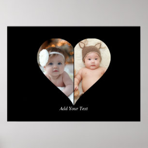Heart Shaped 2 Photo Collage Poster