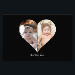 Heart Shaped 2 Photo Collage Poster<br><div class="desc">This Custom Heart Shaped Photo design beautifully arranges your favourite memories into the shape of a heart, symbolising love and connection. Perfect for special occasions like anniversaries, weddings, or Valentine's Day, this design highlights your cherished moments meaningfully and artfully. Its unique layout creates a visually captivating keepsake, ideal for gifting...</div>