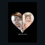 Heart Shaped 2 Photo Collage Poster<br><div class="desc">This Custom Heart Shaped Photo design beautifully arranges your favourite memories into the shape of a heart, symbolising love and connection. Perfect for special occasions like anniversaries, weddings, or Valentine's Day, this design highlights your cherished moments meaningfully and artfully. Its unique layout creates a visually captivating keepsake, ideal for gifting...</div>
