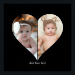 Heart Shaped 2 Photo Collage Poster<br><div class="desc">This Custom Heart Shaped Photo design beautifully arranges your favourite memories into the shape of a heart, symbolising love and connection. Perfect for special occasions like anniversaries, weddings, or Valentine's Day, this design highlights your cherished moments meaningfully and artfully. Its unique layout creates a visually captivating keepsake, ideal for gifting...</div>