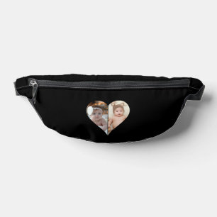 Heart Shaped 2 Photo Collage Poster Bum Bags