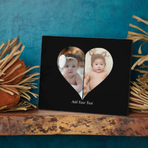 Heart Shaped 2 Photo Collage Poster Plaque