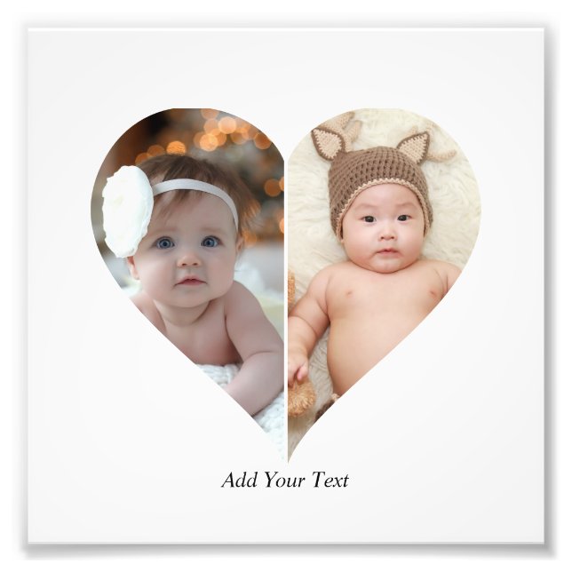 Heart Shaped 2 Photo Collage Print (Front)
