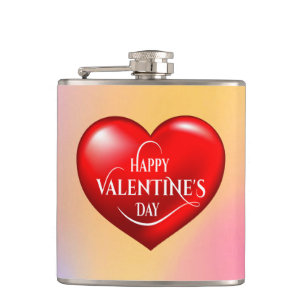 Heart Shaped 3d Red Love Symbol-50420 Hip Flask