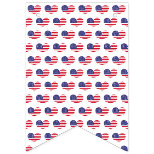 Heart Shaped American Flag Print   4th of July