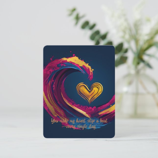 Heart Shaped Art Love Quote Valentine's Day Card (Standing Front)