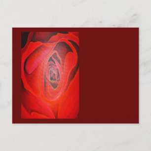 Heart Shaped Artistic Red Rose Holiday Postcard