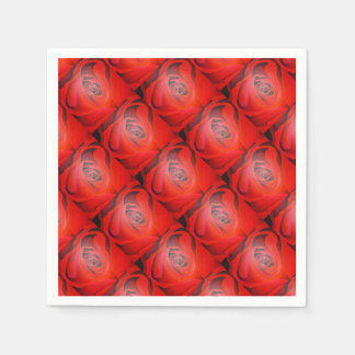 Heart Shaped Artistic Red Rose Napkin