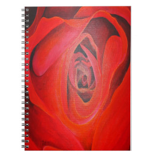 Heart Shaped Artistic Red Rose Notebook
