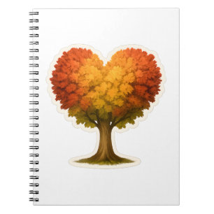 Heart Shaped Autumn Tree Notebook