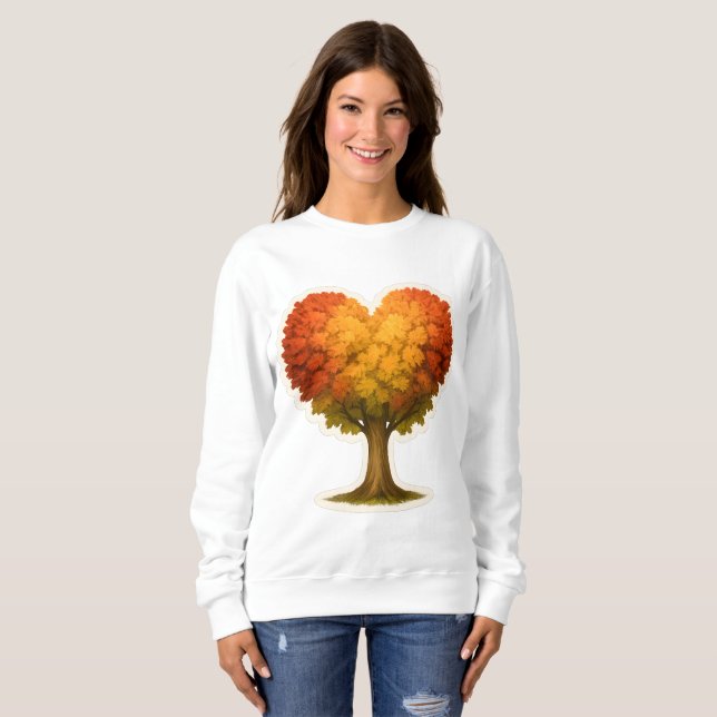 Heart Shaped Autumn Tree Sweatshirt (Front Full)