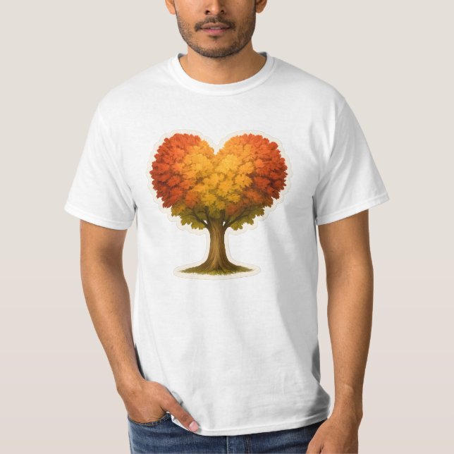 Heart Shaped Autumn Tree T-Shirt (Front)