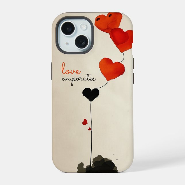 Heart-Shaped Balloons iPhone 15 Case (Back)