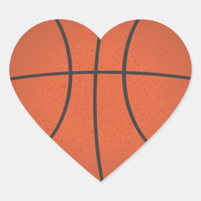 Heart shaped basketball sticker (Front)
