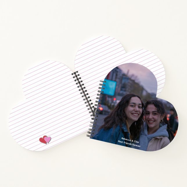Heart Shaped BFF Photo Personalised Daily Diary Notebook (Inside)