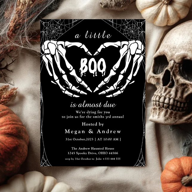 heart-shaped bony hands Party Halloween Invitation (Creator Uploaded)