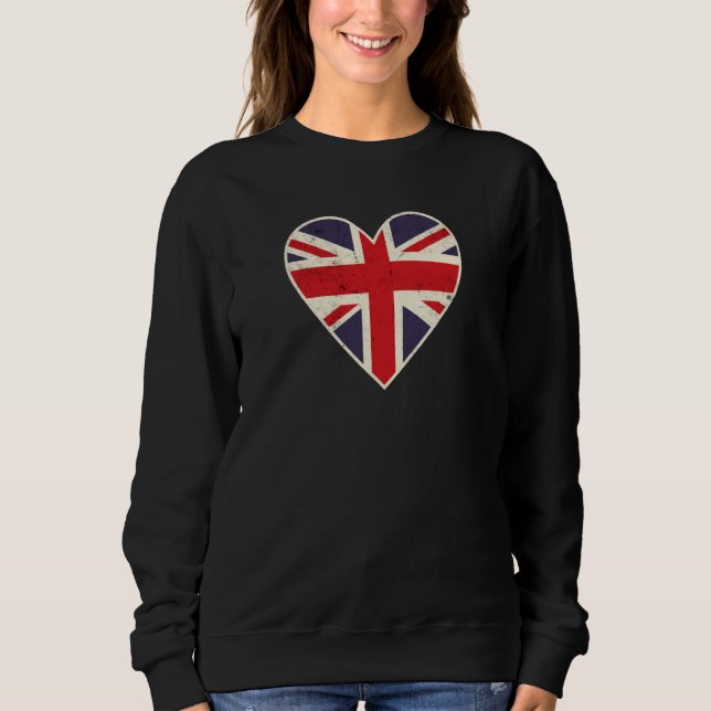 Heart Shaped British Union Jack Flag Sweatshirt (Front)