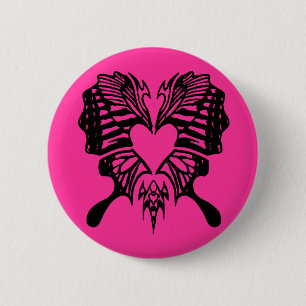 Heart Shaped Butterfly button