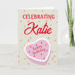 HEART SHAPED CAKE BIRTHDAY CARD