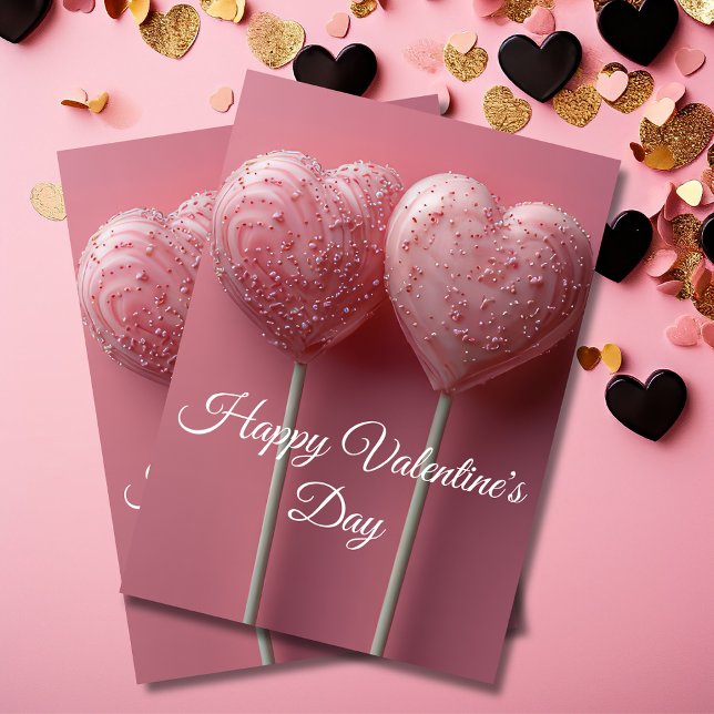 Heart-shaped Cakepops Valentine's Greeting Card (Creator Uploaded)