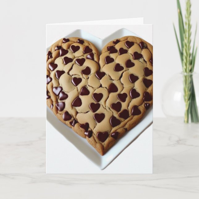 Heart Shaped Chocolate Chip Cookie Card (Front)