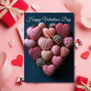 Heart-shaped chocolates Valentine's Greeting Card