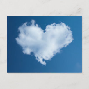 Heart-shaped cloud in blue sky card