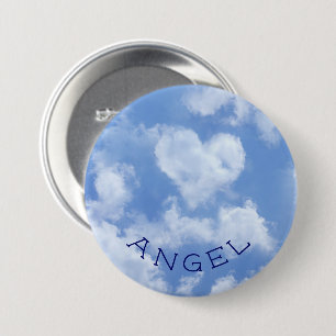 Heart Shaped Cloud Lovely Blue Template Elegant 7.5 Cm Round Badge