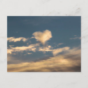 Heart shaped cloud postcard