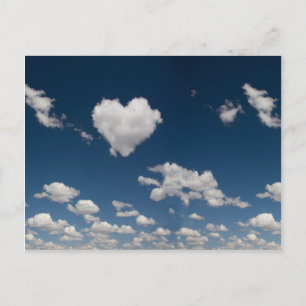 Heart shaped cloud postcard