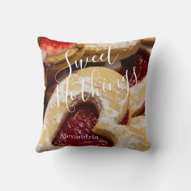 Heart Shaped Cookie Photo Sweet Nothings Cushion (Back)