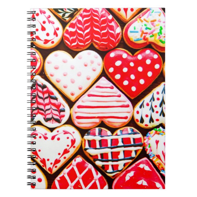 Heart shaped cookies icing for Valentine's day del Notebook (Front)