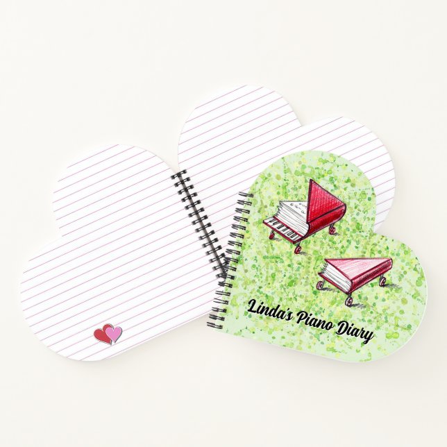 Heart-Shaped Customisable Cover Piano Book Sketch (Inside)