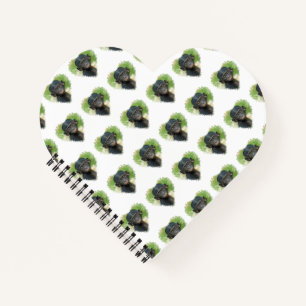 Heart-Shaped Design Featuring Bonobo Baby Ape Notebook